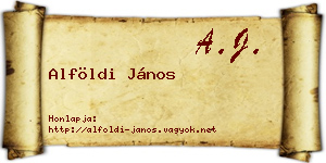 Alföldi János névjegykártya