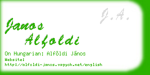 janos alfoldi business card